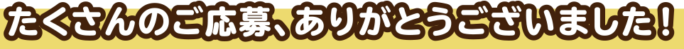 たくさんのご応募ありがとうございました。