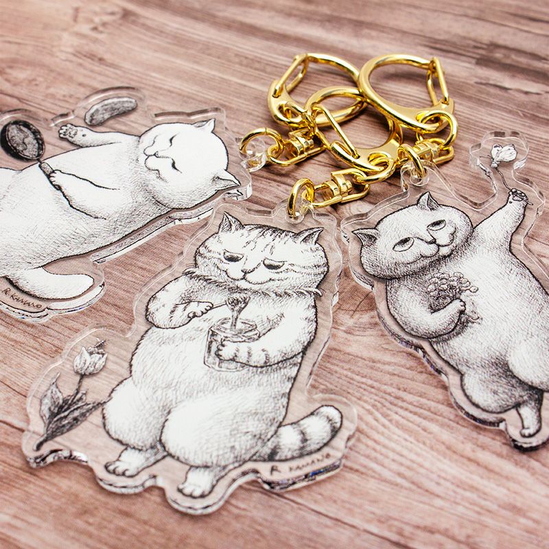 カマノレイコ　アクリルキーホルダー / ぐうちゃんとシロツメクサ 見本2