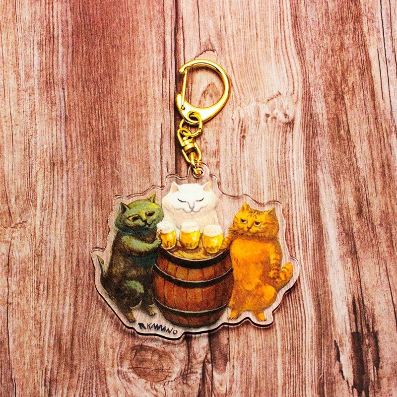 カマノレイコ　アクリルキーホルダー / 乾杯 見本