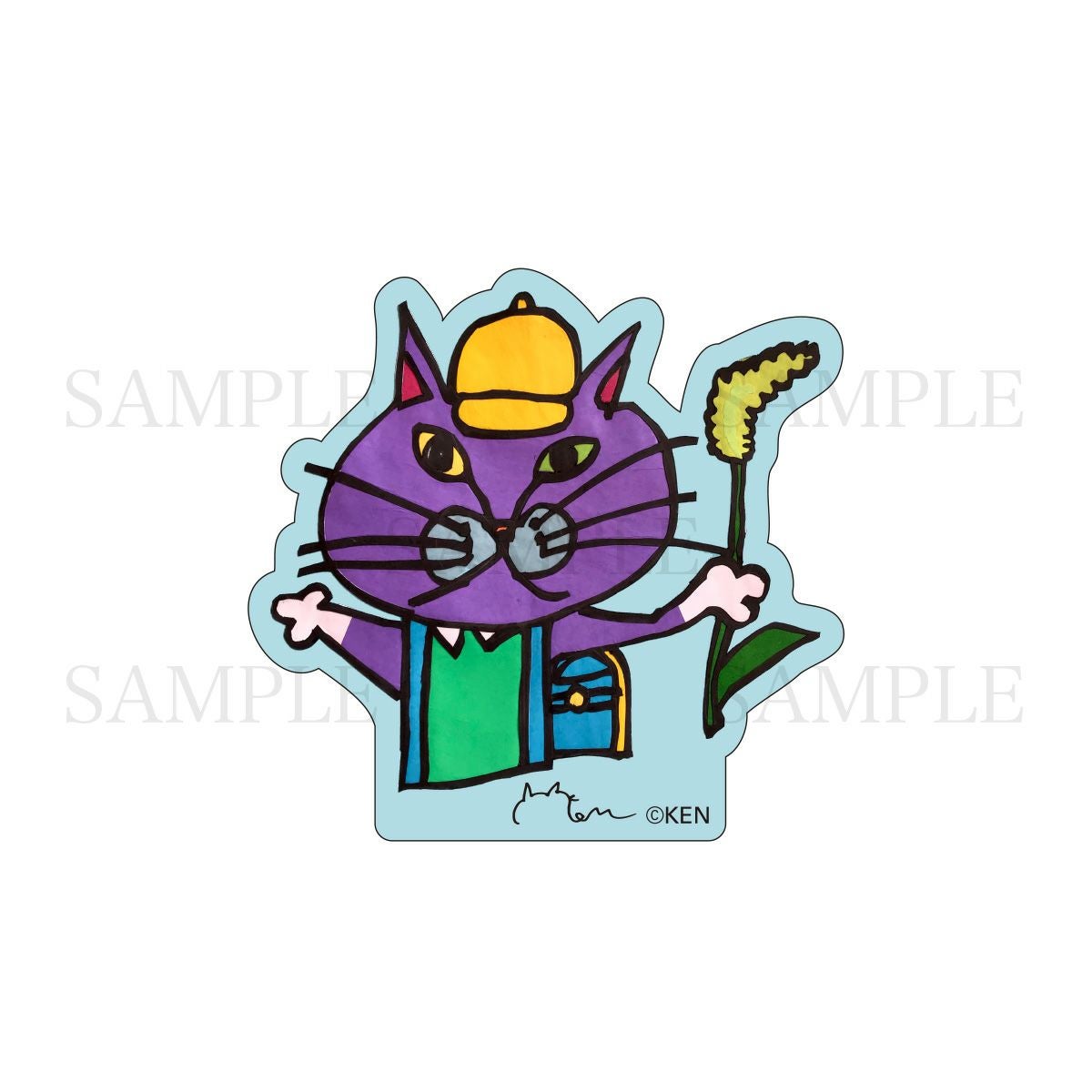 切り絵クリエイター KEN　ダイカットステッカー / おにいちゃんネコ