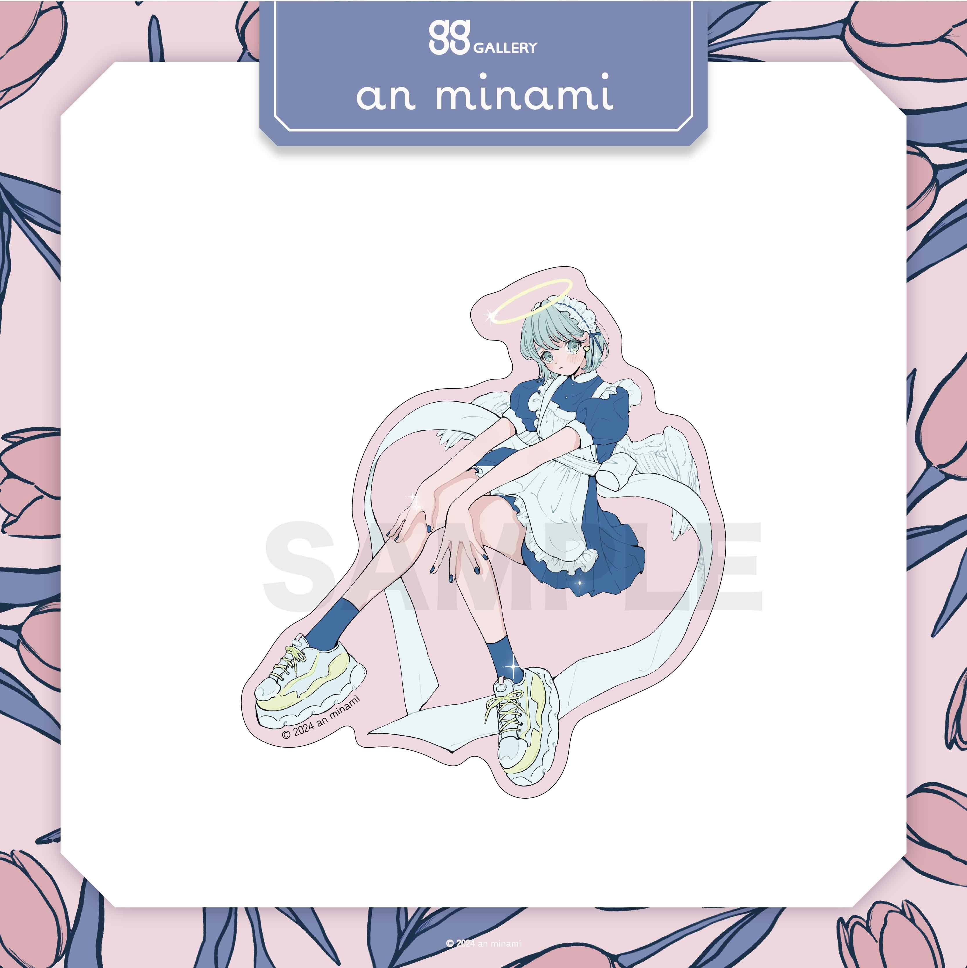 an minami ダイカットステッカー / 天使メイド・青 | クリエイター