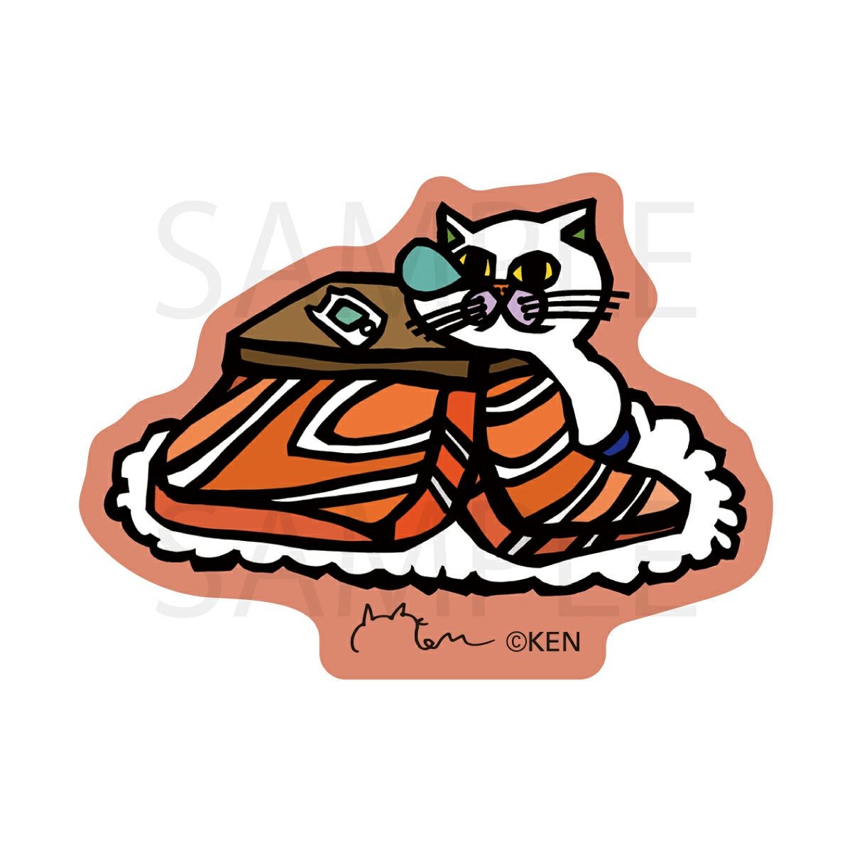 猫の絵　coffeebreak Amazon | mofusand ダイカットステッカー やっほー エビフライ 猫