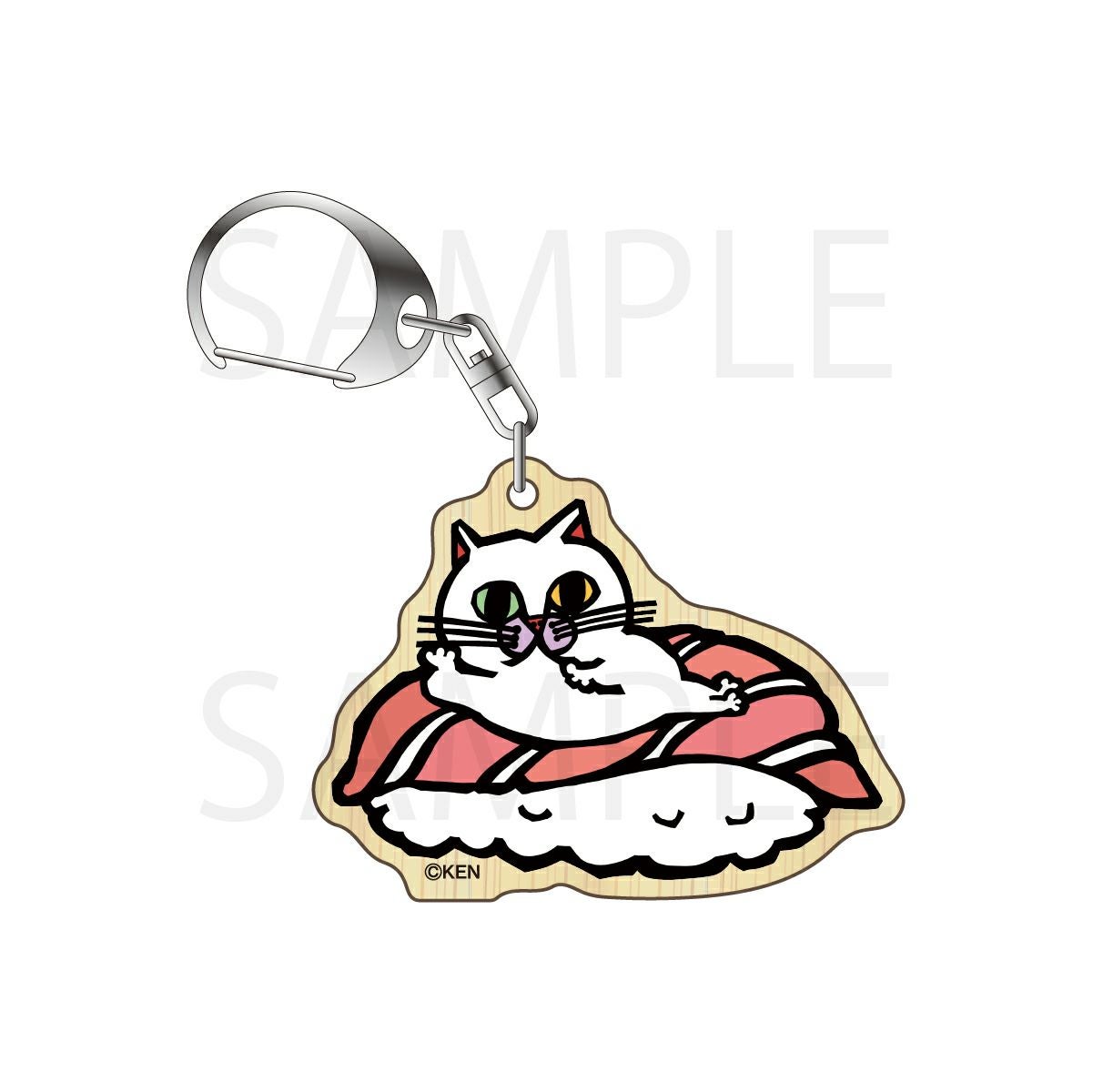 切り絵クリエイター KEN ウッドキーホルダー / 大トロねこ | 切り絵