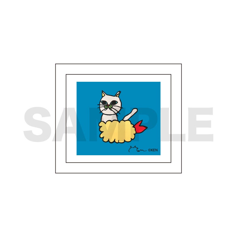 切り絵クリエイター KEN 額縁マグネット／エビフライねこ | 切り絵